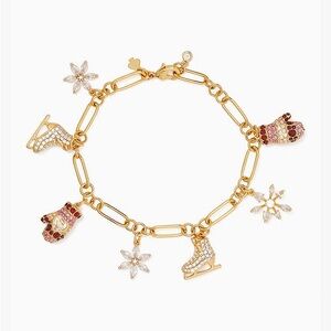 NWT Kate Spade Snowflake Charm Bracelet (Snow Day) with Dust Bag